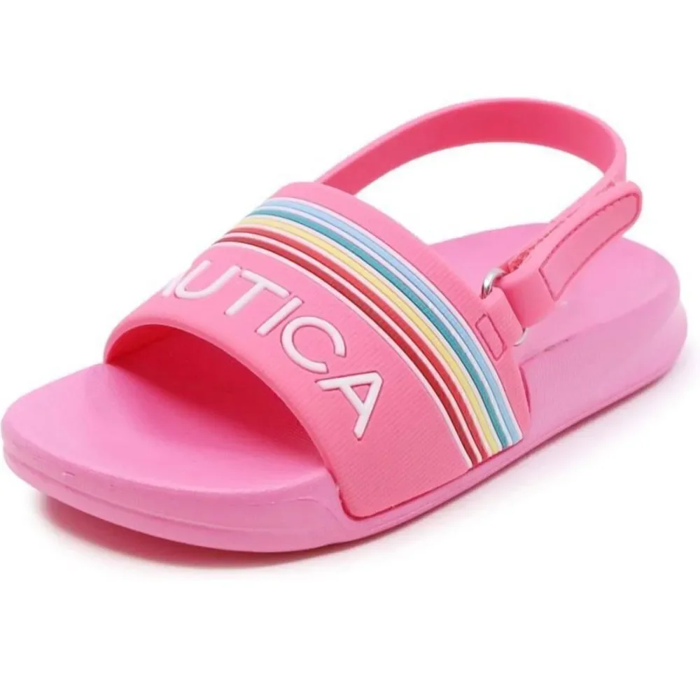 Nautica Girls Slip-On Sling Back Pink Slides Sandals Size 9‎